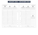 2026 A5 size Week On Two Pages Diary with Appointments organiser refill | Fountain pen friendly