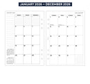 2026 A5 size Week On Two Pages Diary organiser refill | Fountain pen friendly
