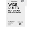 A5 size wide ruled notepaper organiser refill | Coloured paper