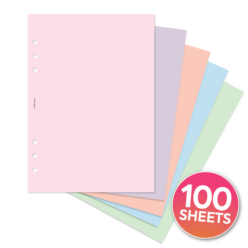 A5 size blank coloured notepaper organiser refill pastel assorted paper | Value pack