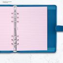 A5 size wide ruled notepaper organiser refill | Coloured paper