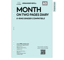 A5 size Month on two pages diary organiser refill | Coloured paper