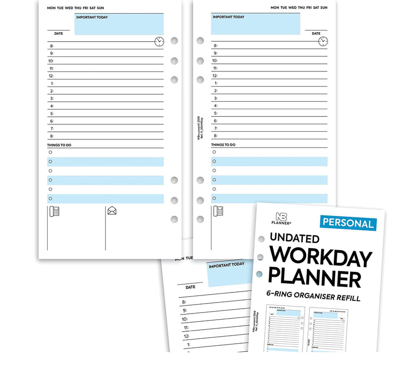 Workday things to do Filofax Personal size compatible refill insert