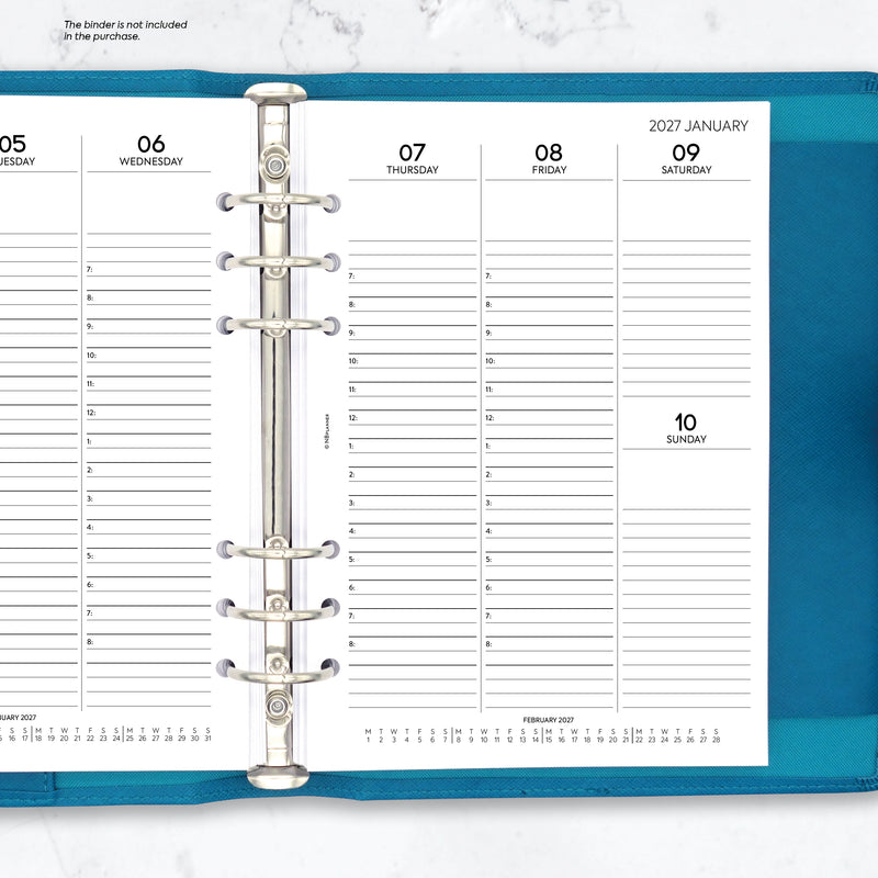 2027 A5 size week on two pages appointments diary organiser refill insert | Filofax A5 COMPATIBLE | 148 x 210mm