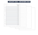 2026 A5 size Week On Two Pages Diary organiser refill | Fountain pen friendly