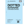 A5 size dotted bullet notepaper organiser refill | Coloured paper