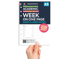Academic 2026-2027 A5 size week on one page diary & lined notes organiser refill insert | Filofax A5 COMPATIBLE | 148 x 210mm