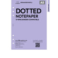 A5 size dotted bullet notepaper organiser refill | Coloured paper