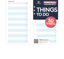 Personal size Things to do notepaper organiser refill |Classic collection