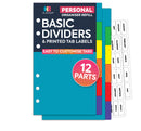 Filofax Personal card dividers monthly stickers