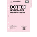 A5 size dotted bullet notepaper organiser refill | Coloured paper