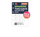 Pocket size Two days per one page lined diary organiser refill
