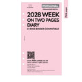 2028 Personal size Week on two pages diary organiser refill | Coloured paper