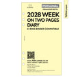 2028 Personal size Week on two pages diary organiser refill | Coloured paper