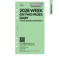2028 Personal size Week on two pages diary organiser refill | Coloured paper