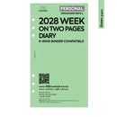 2028 Personal size Week on two pages diary organiser refill | Coloured paper