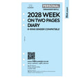 2028 Personal size Week on two pages diary organiser refill | Coloured paper