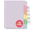 Filofax A5 size compatible 12-part cardstock dividers & clear tabs labels organiser refill
