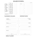 A5 size Week on two pages lined diary organiser refill | Coloured paper