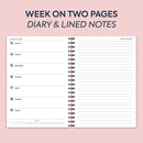 A5 Week on two pages diary & notes spiral | Monthly/Weekly