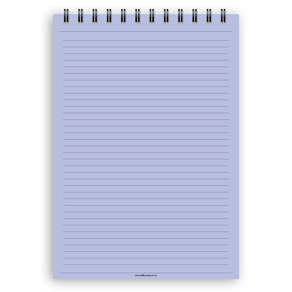 A5 narrow-ruled notepad | Spiral desk pad | Coloured and white paper