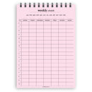 A5 weekly schedule notepad | Spiral desk pad | Coloured and white paper