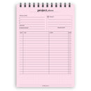 A5 project planner notepad | Spiral desk pad | Coloured and white paper