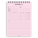 A5 meetings planner notepad | Spiral desk pad | Coloured and white paper
