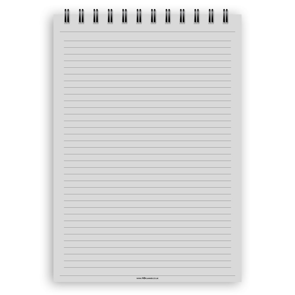 A5 narrow-ruled notepad | Spiral desk pad | Coloured and white paper