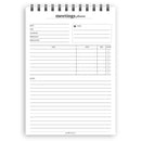 A5 meetings planner notepad | Spiral desk pad | Coloured and white paper