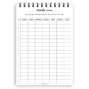 A5 weekly schedule notepad | Spiral desk pad | Coloured and white paper