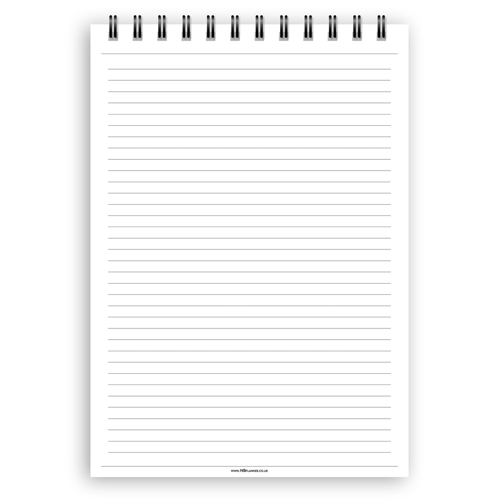 A5 narrow-ruled notepad | Spiral desk pad | Coloured and white paper