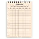 A5 weekly schedule notepad | Spiral desk pad | Coloured and white paper