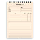 A5 meetings planner notepad | Spiral desk pad | Coloured and white paper
