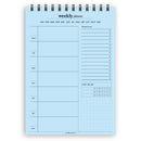 A5 weekly planner notepad | Spiral desk pad | Coloured and white paper