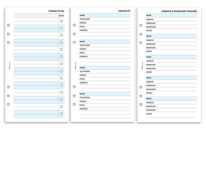 Personal size Week on two pages appointment diary column format | Monthly/Weekly | Classic collection