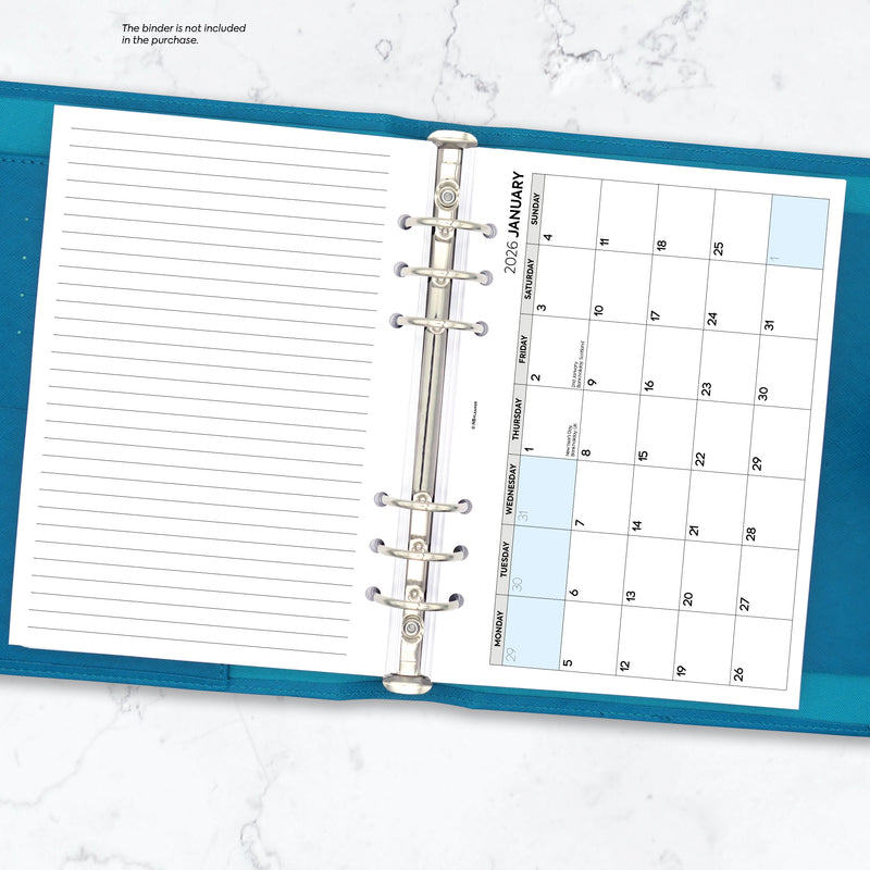 2026 A5 size Family life planner organiser diary refill insert Filofax A5 COMPATIBLE | Monthly/Weekly | UK holidays