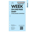 Personal size Week on one page diary organiser refill | Coloured paper