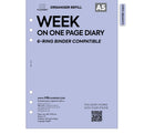 A5 size Week on one page diary organiser refill | Coloured paper