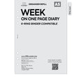 A5 size Week on one page diary organiser refill | Coloured paper