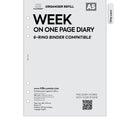 A5 size Week on one page diary organiser refill | Coloured paper