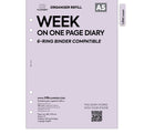 A5 size Week on one page diary organiser refill | Coloured paper