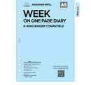 A5 size Week on one page diary organiser refill | Coloured paper