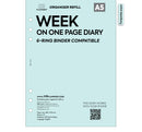 A5 size Week on one page diary organiser refill | Coloured paper