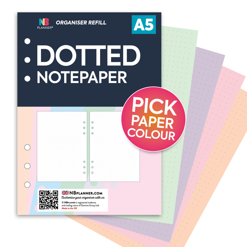 A5 size Filofax compatible refill insert coloured fashion paper