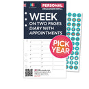 Filofax Personal size diary with appointments refill insert printed free delivery