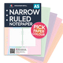 Fashion Filofax compatibel refills rule lined A5 size coloured paper