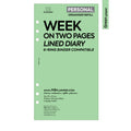 Personal size Week on two pages lined diary organiser refill | Coloured paper