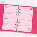 2028 Personal size Week on two pages diary organiser refill | Coloured paper