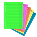 A5 size things to do notepaper organiser refill | Assorted paper neon